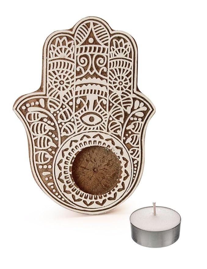 Handmade Wooden Tealight Candle Holder: Diwali Home Decor