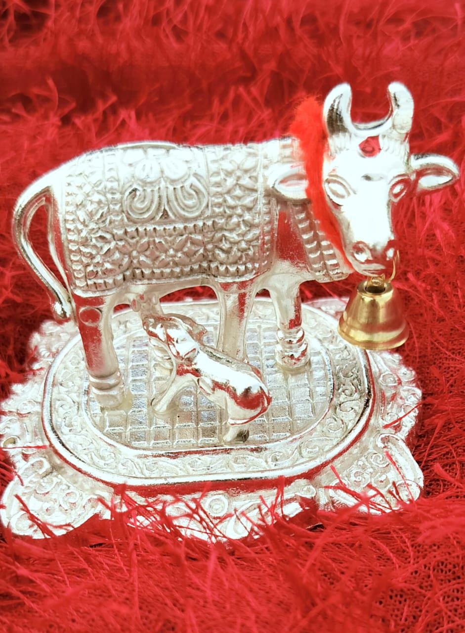 German Silver Khamadhenu for daily Pooja|