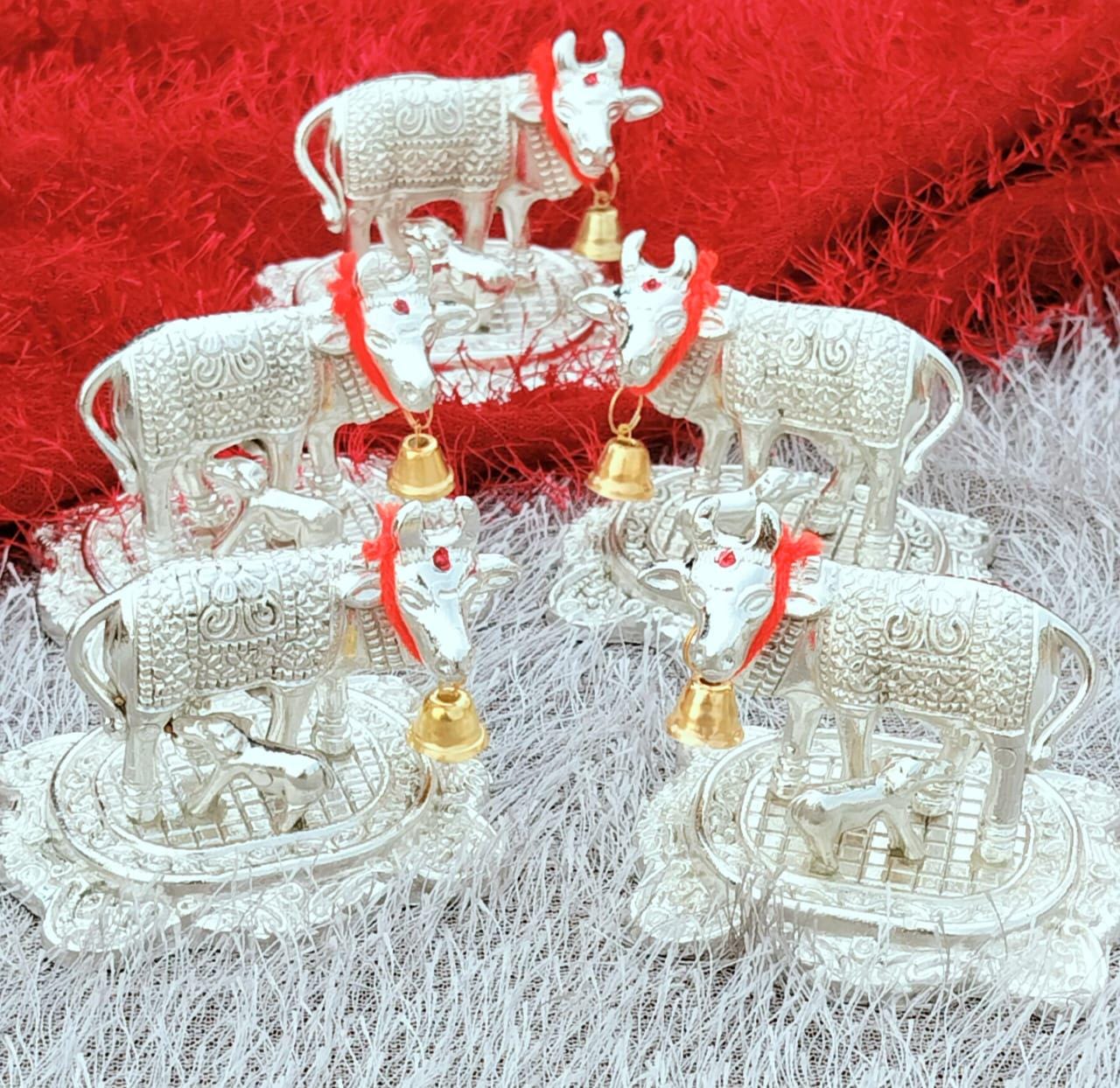 German Silver Khamadhenu for daily Pooja|