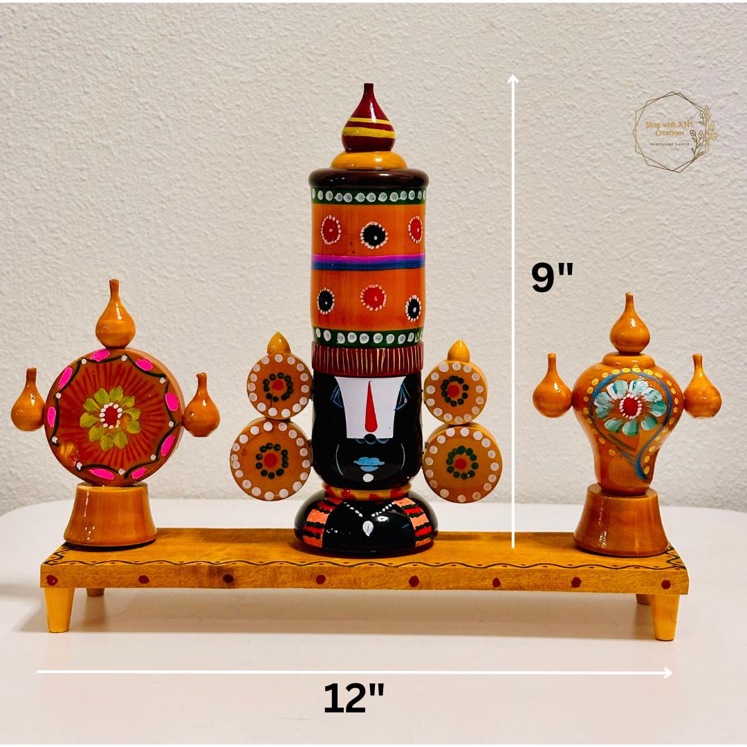 Balaji Shanku Chakra Kondapalli bommalu | Etikoppaka balaji set | Navaratri | Bommala Koluvu | Desi decor | Desi Handicrafts