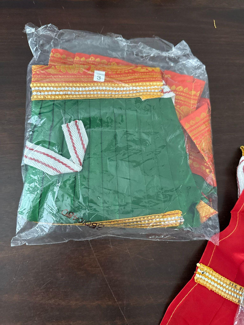 Amman Pavadai | Ammavaru Kalisham Saree | Lehenga Patka/ Cotton/Satin with Jari Border Devi Poshak/ Mata Dress for Deity Decor - 15"