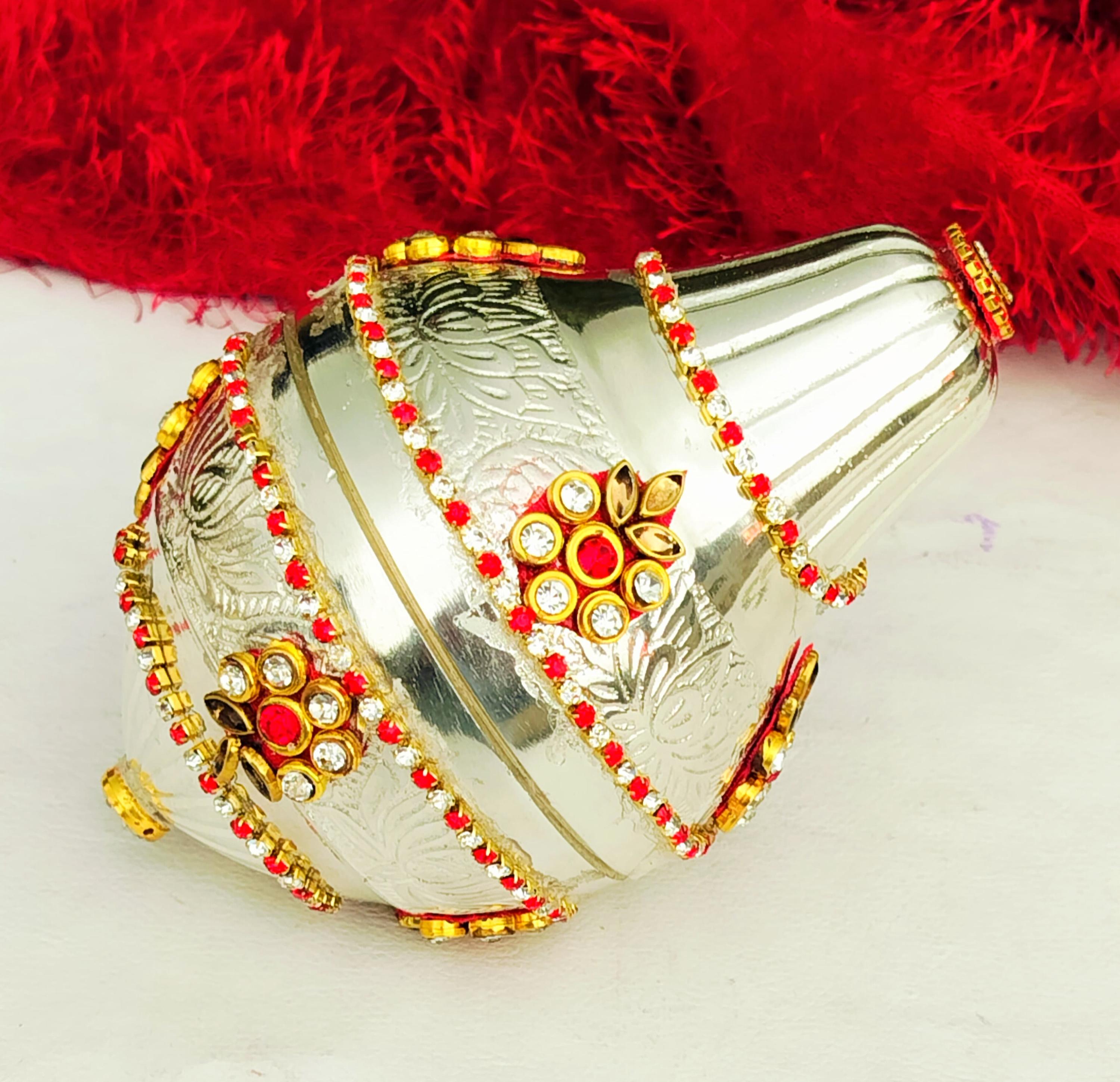 German Silver Lakshmi Face Set: Varalakshmi Pooja Coconut Holder