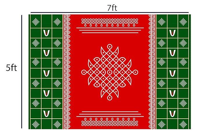 Balaji Namam Backdrop (4FT-8FT) and 8ft - 8FT Cloth for Pooja Decoration,Satyanarayan Pooja, Traditional Background Cloth for Festival.