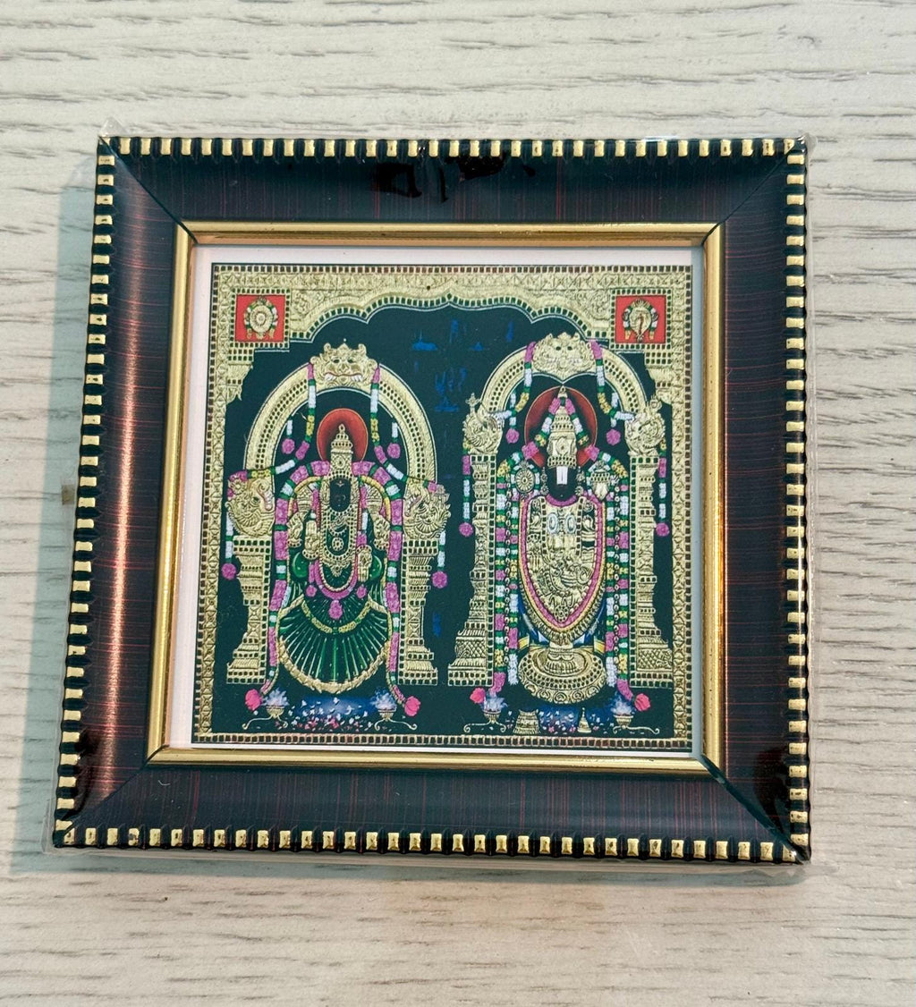 Tanjore Style Hindu God Photo Frame: Small Altar Decor