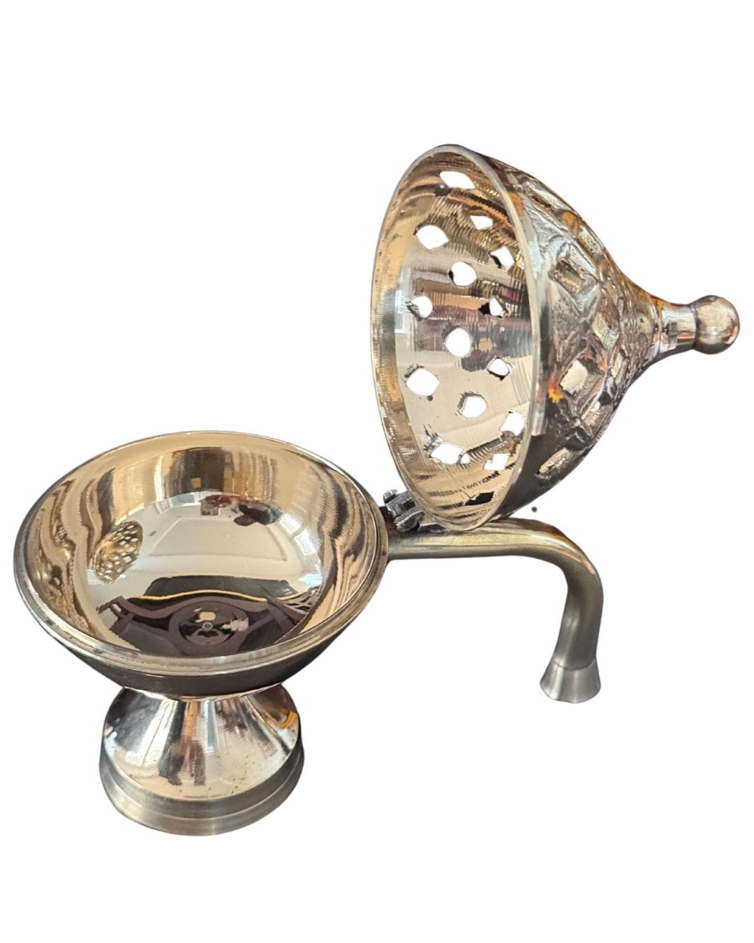Antique Brass Dhoop Dani, Sambrani Holder |Loban Dani |Aarti Brass Dani/Dhoop Burner for Home Decor|Dhoop Batti Stand with Handle (6"Inches)