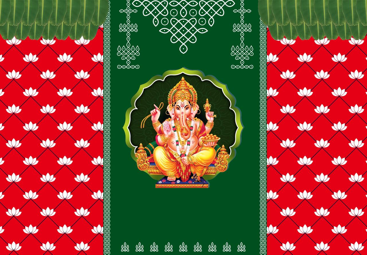 Ganesha with Kolam Backdrop | Festival & Housewarming Decor