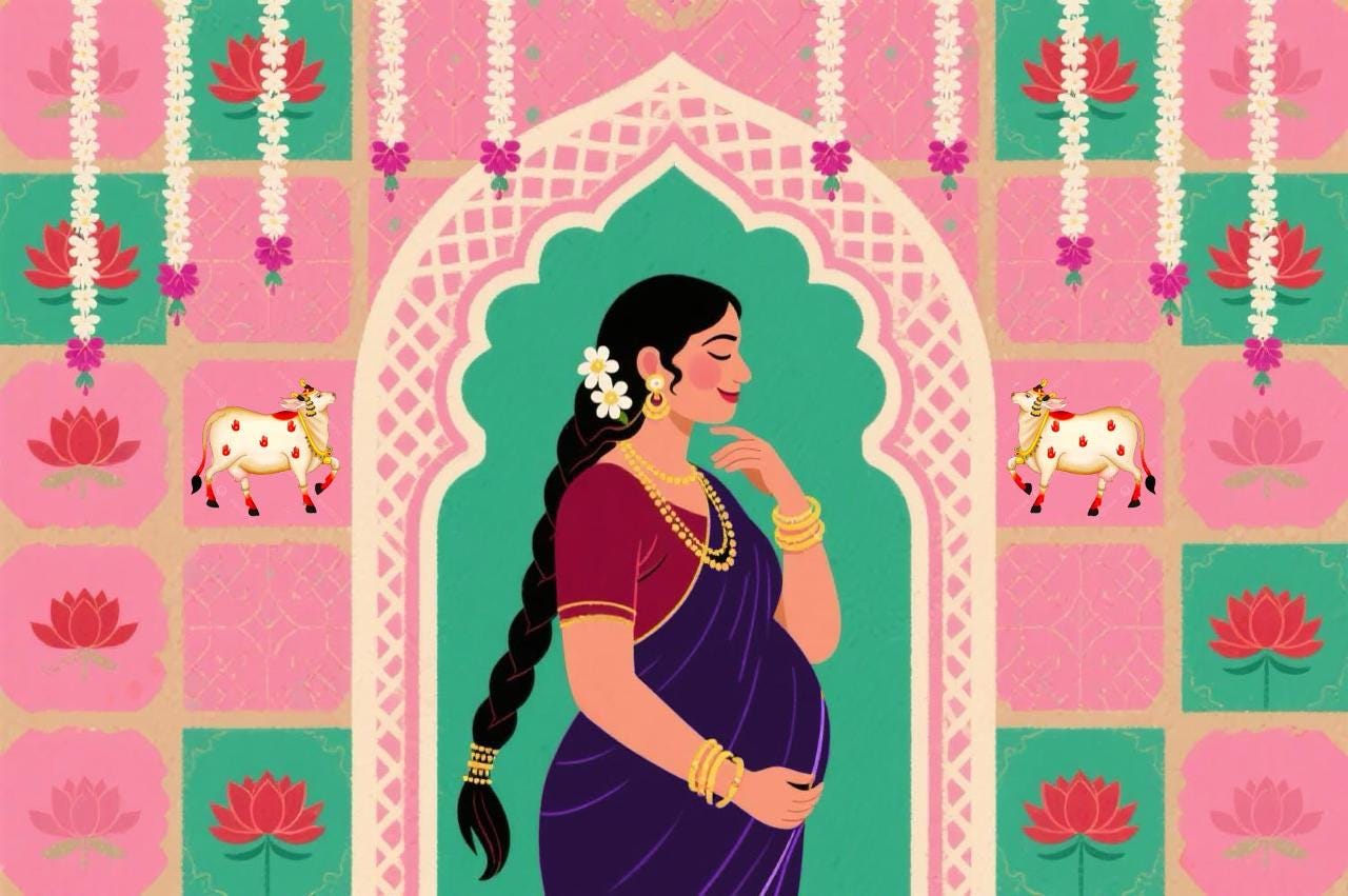 Seemantham Backdrop | Indian backdrops for Baby Shower events