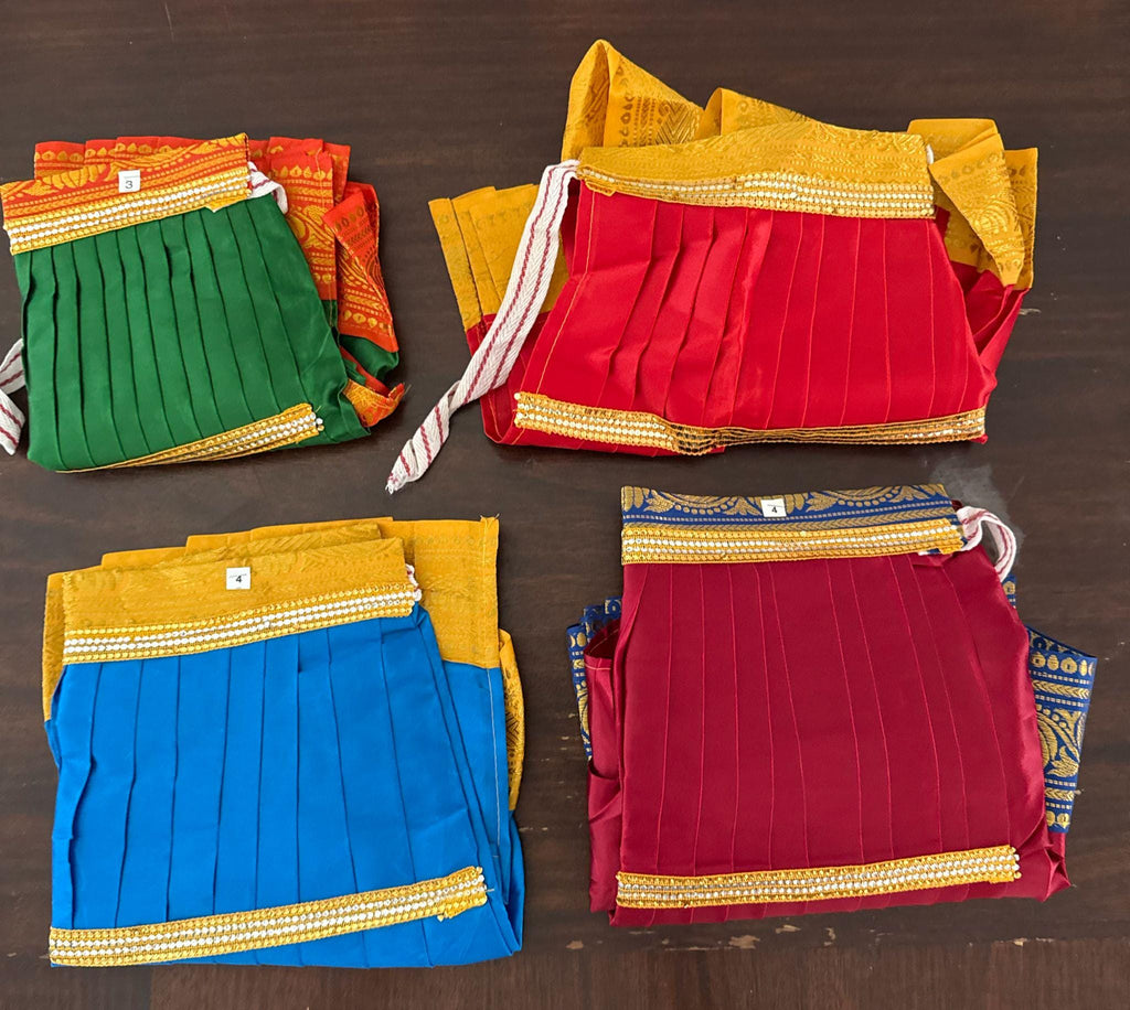 Amman Pavadai | Ammavaru Kalisham Saree | Lehenga Patka/ Cotton/Satin with Jari Border Devi Poshak/ Mata Dress for Deity Decor - 15"