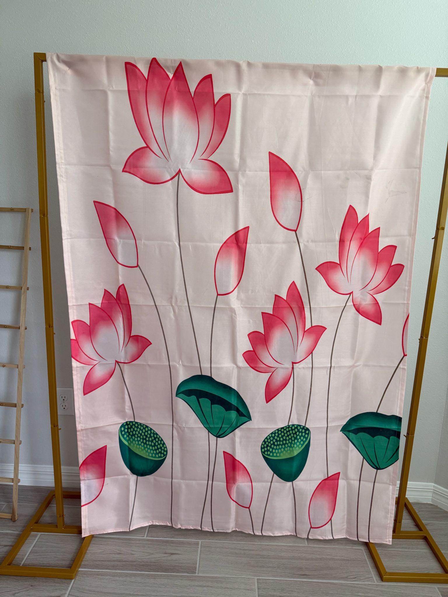 Pichwai Lotus Backdrop in different sizes Washable Fabric for Pooja Decoration