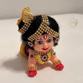 Baby Krishna | Crawling Krishna Doll 4" W approx | Krishnashtami decor | Baby ceremony | Annaprasana decor