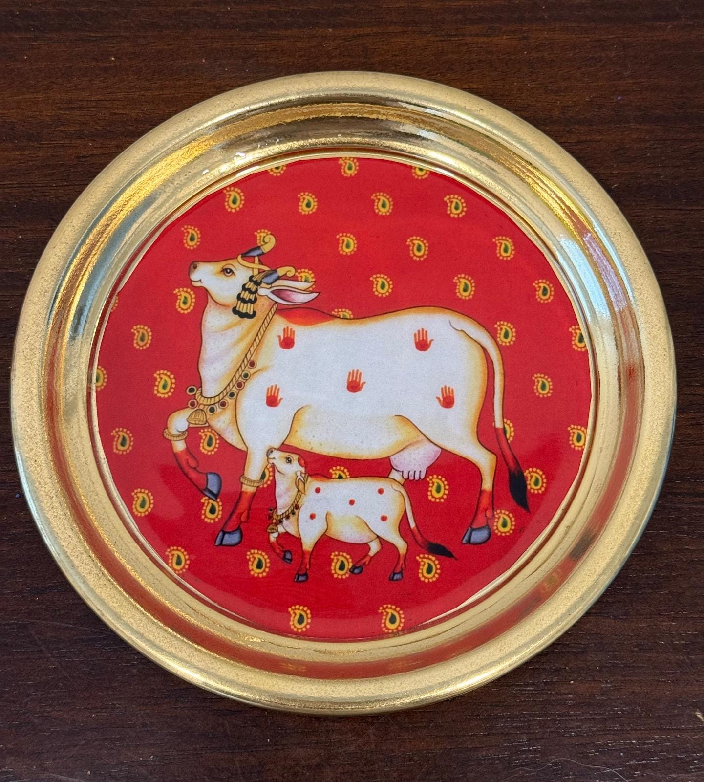 Brass Haldi kumkum Plate & Box Set for Thambulam and Gifting boxes