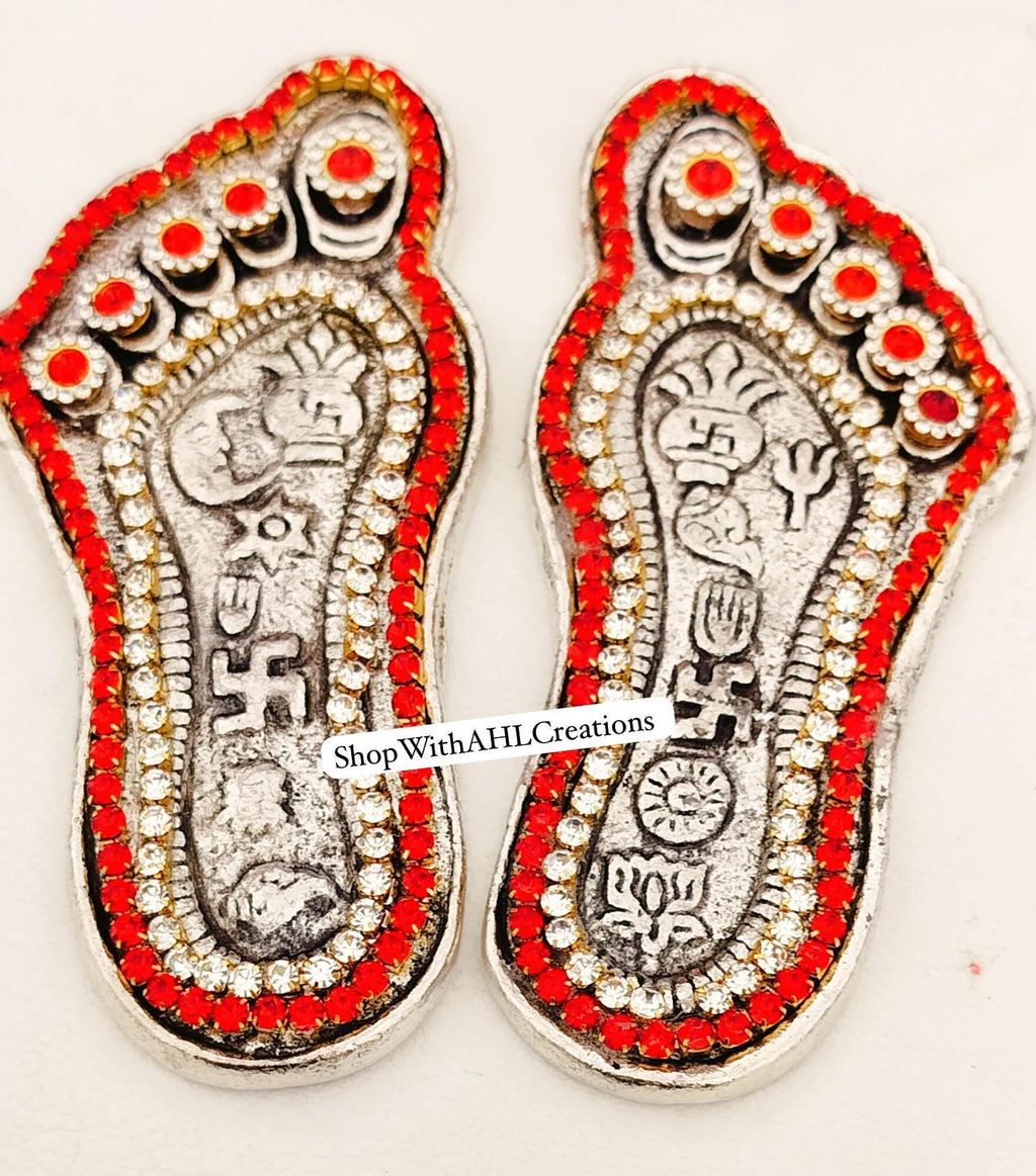 German Silver Paduka Set for daily Pooja| Krishna Charan, Lakshmi Charan