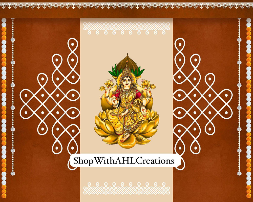 Navaratri Backdrop decor | Varalakshmi Vratham Backdrops | Lakshmi Devi Backdrop for Festival Decor | Sravanamasam decoration