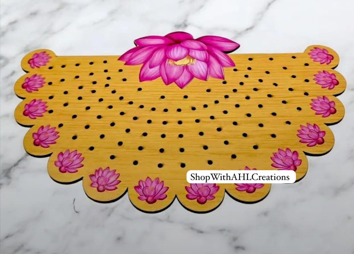 MDF Laminated Ashtalakshmi stand Ashtottram Flower Stand for Diwali Lakshmi Pooja | Varalakshmi Vratham and Navartri Pooja
