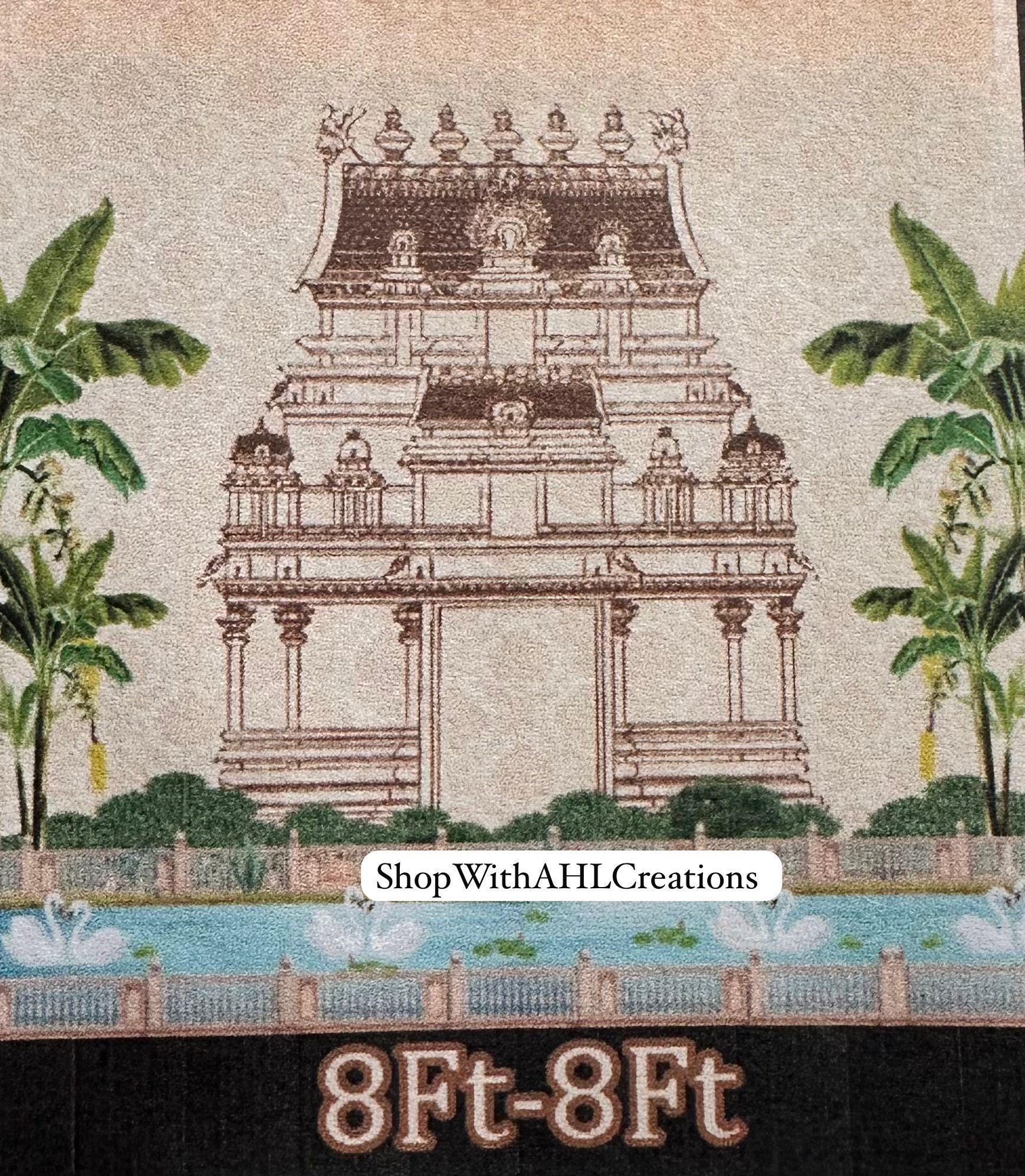 Temple Design Backdrops for Festival Decor | Pichwai Cow Backdrop decor - New| Varalakshmi Vratham backdrops | Ganesh Chaturthi Backdrops