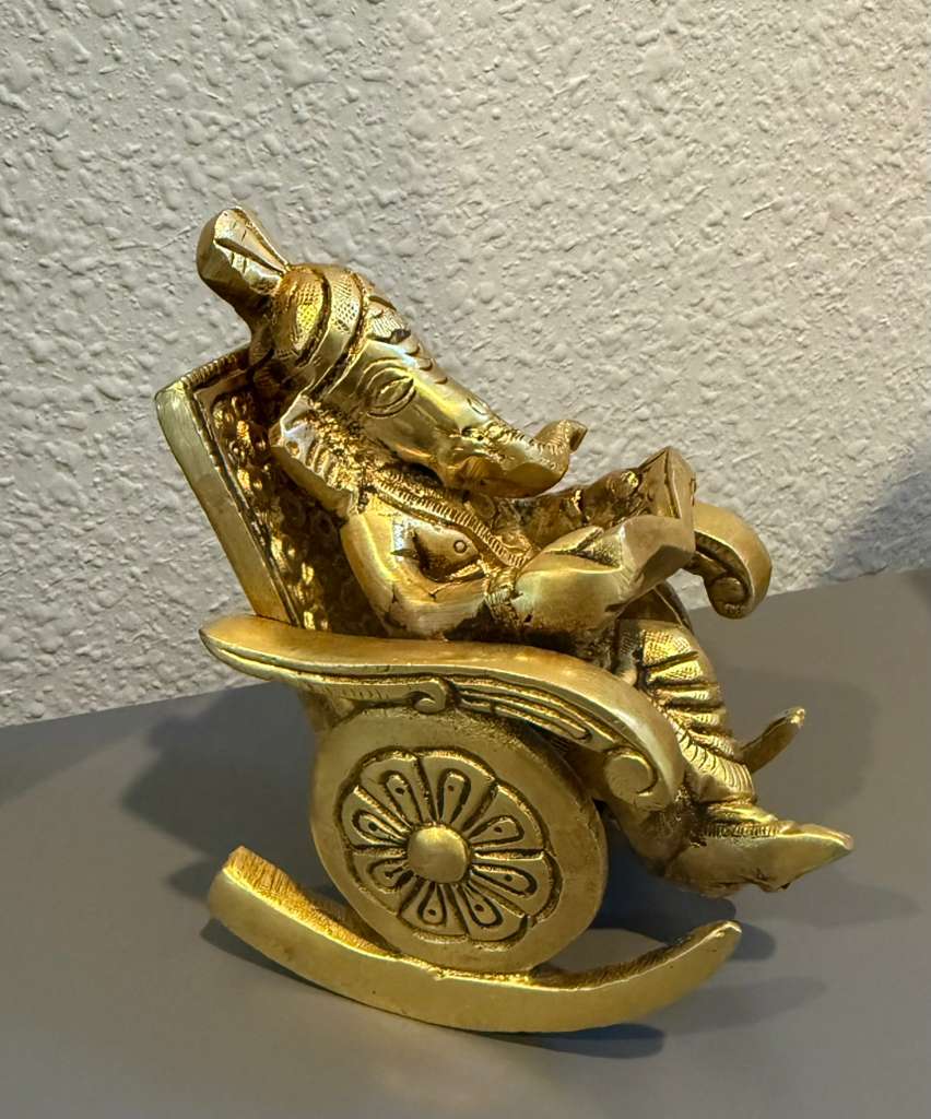 Ganesha Chair Brass Idol |Ganesha for Housewarming gifting
