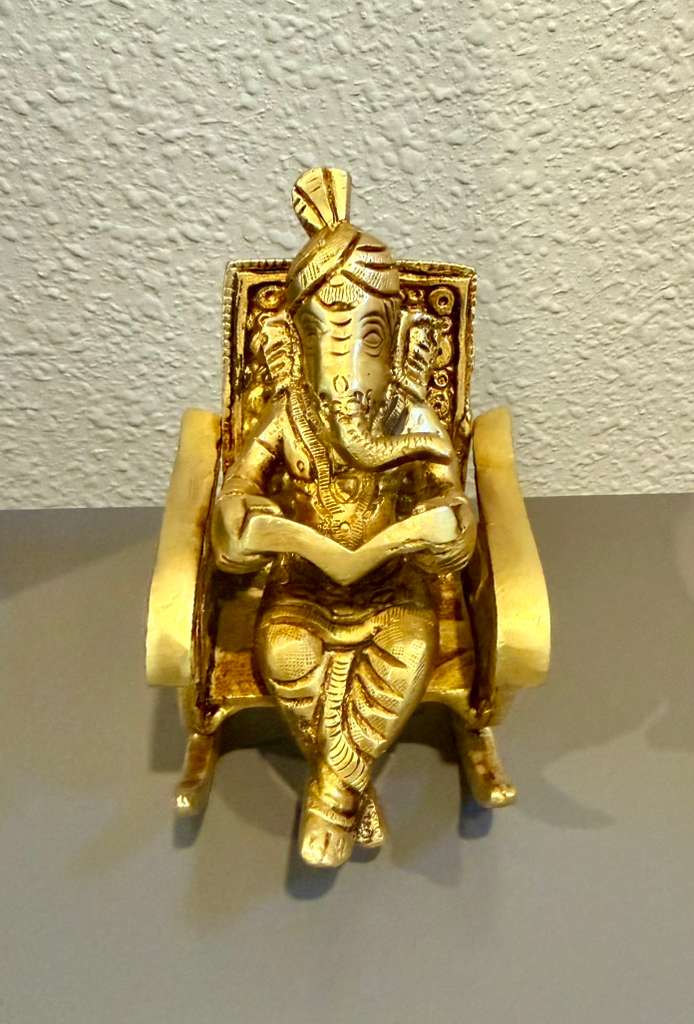 Ganesha Chair Brass Idol |Ganesha for Housewarming gifting