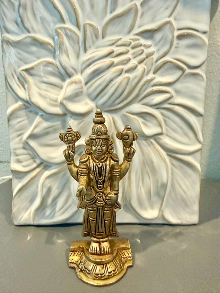 Balaji and Krishna Brass Idols | Indian God Idols for Daily Pooja | Housewarming Desi Gifts