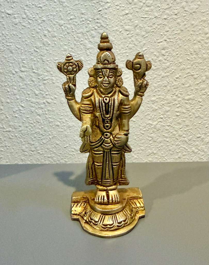 Balaji and Krishna Brass Idols | Indian God Idols for Daily Pooja | Housewarming Desi Gifts