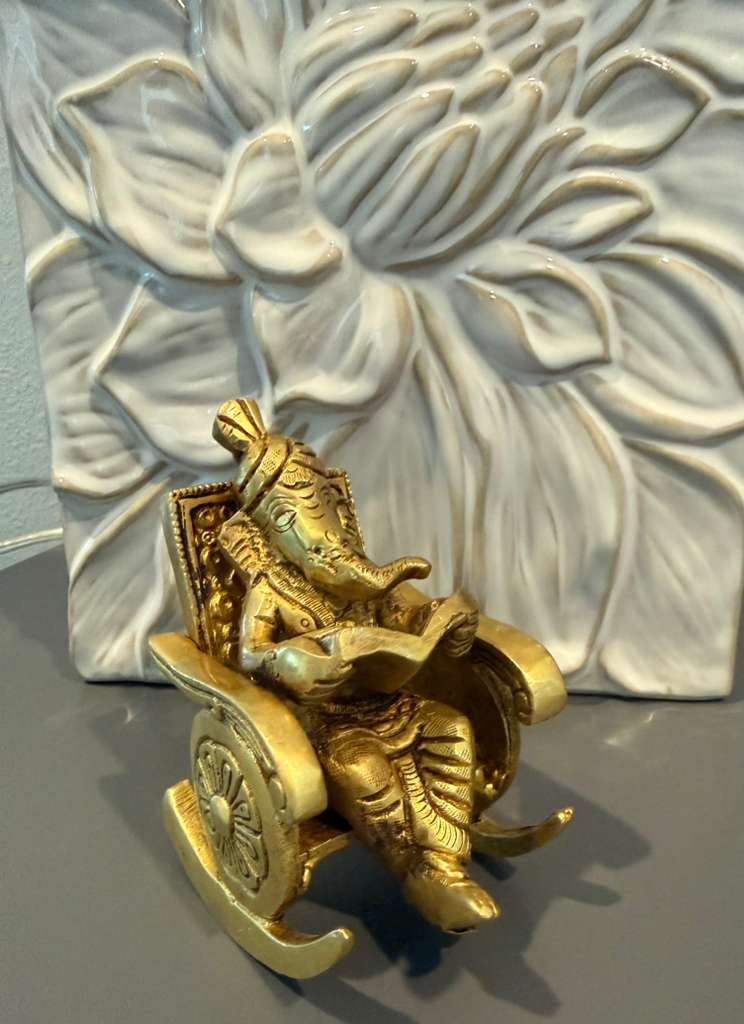 Ganesha Chair Brass Idol |Ganesha for Housewarming gifting