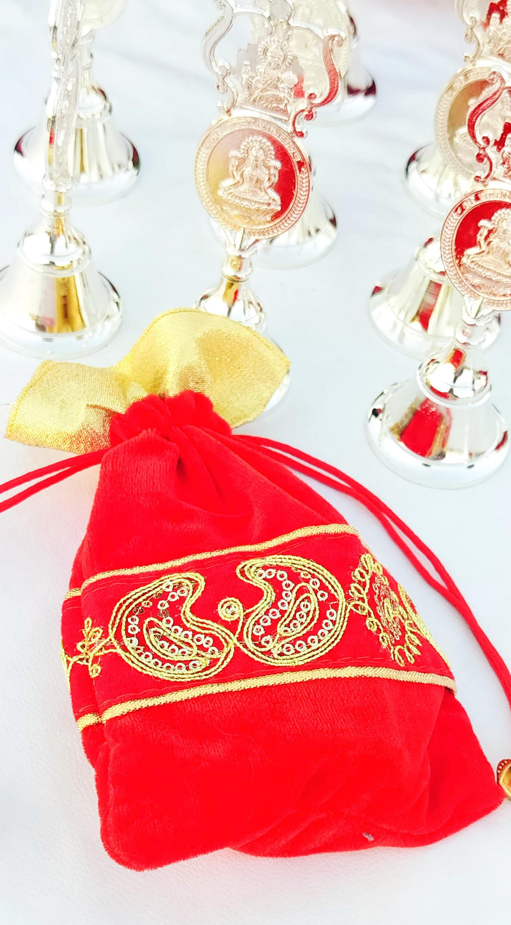 German Silver Om Diya with Bell or Ganesha Bell for daily Pooja