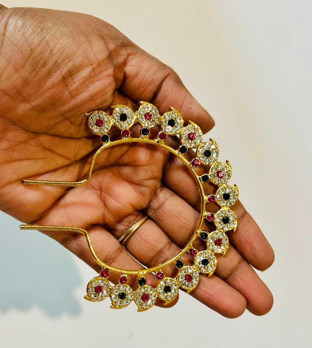 God Jewelry Hair Accessory, Metal Arch, Flower Bun | Navaratri ammavaru alankarana | Varalakshmi Vratham | Kuchipudi | Bharatanatyam Dance