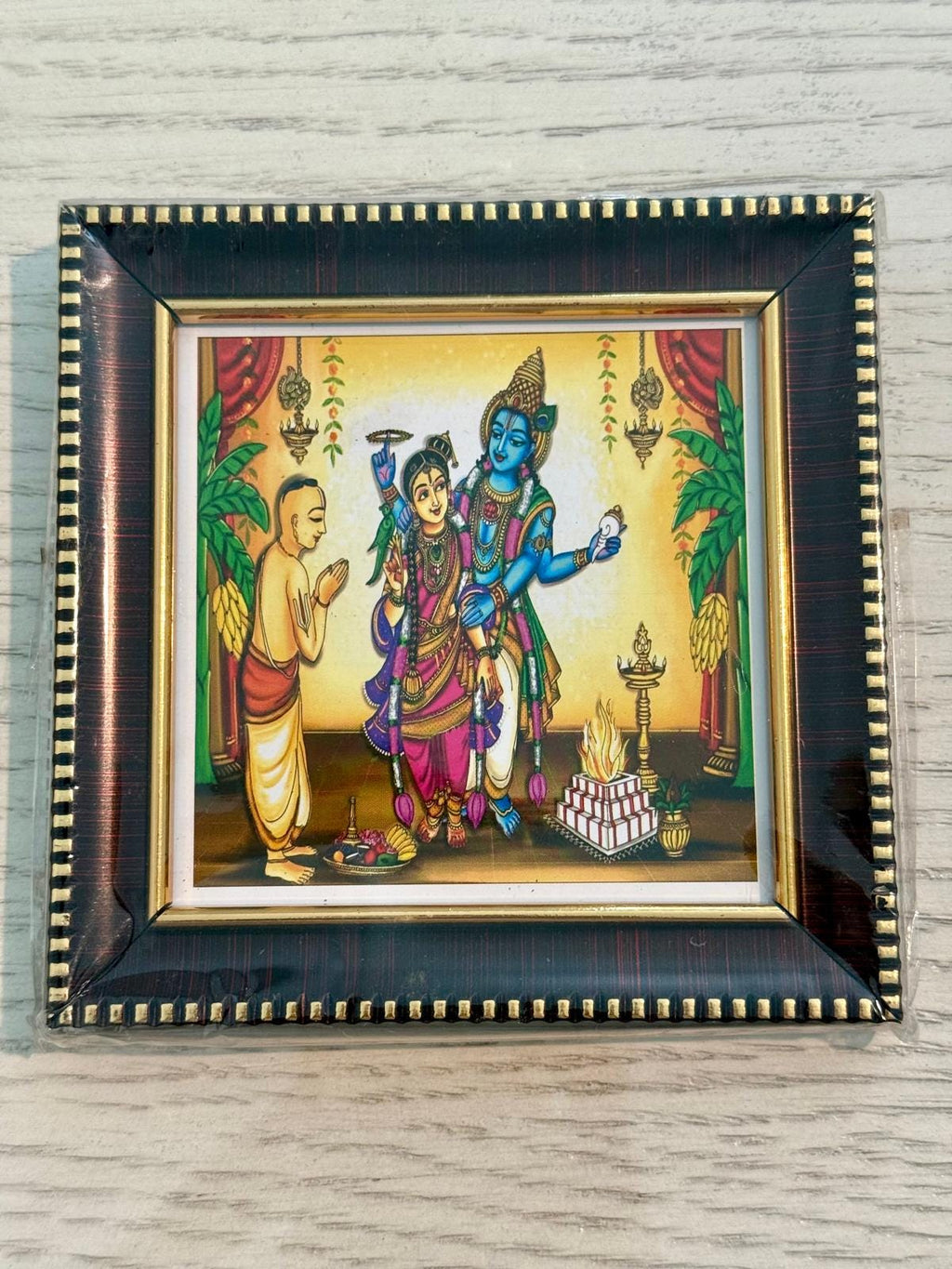Tanjore Style Hindu God Photo Frame: Small Altar Decor