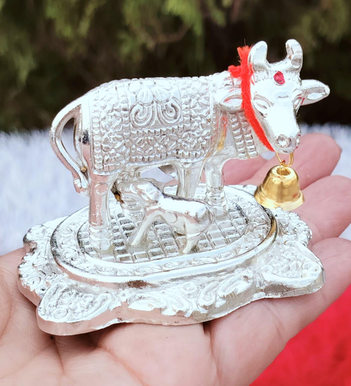 German Silver Khamadhenu for daily Pooja|