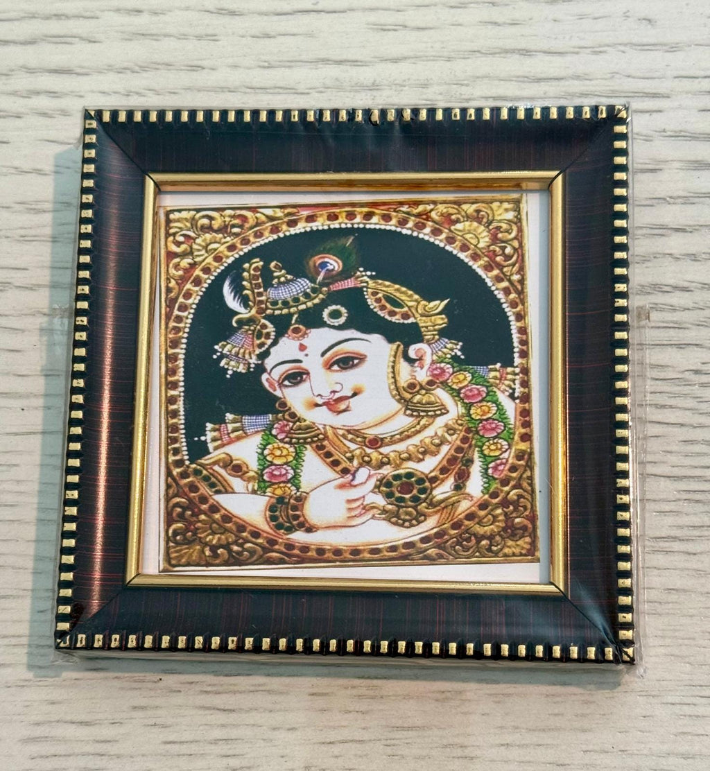 Tanjore Style Hindu God Photo Frame: Small Altar Decor