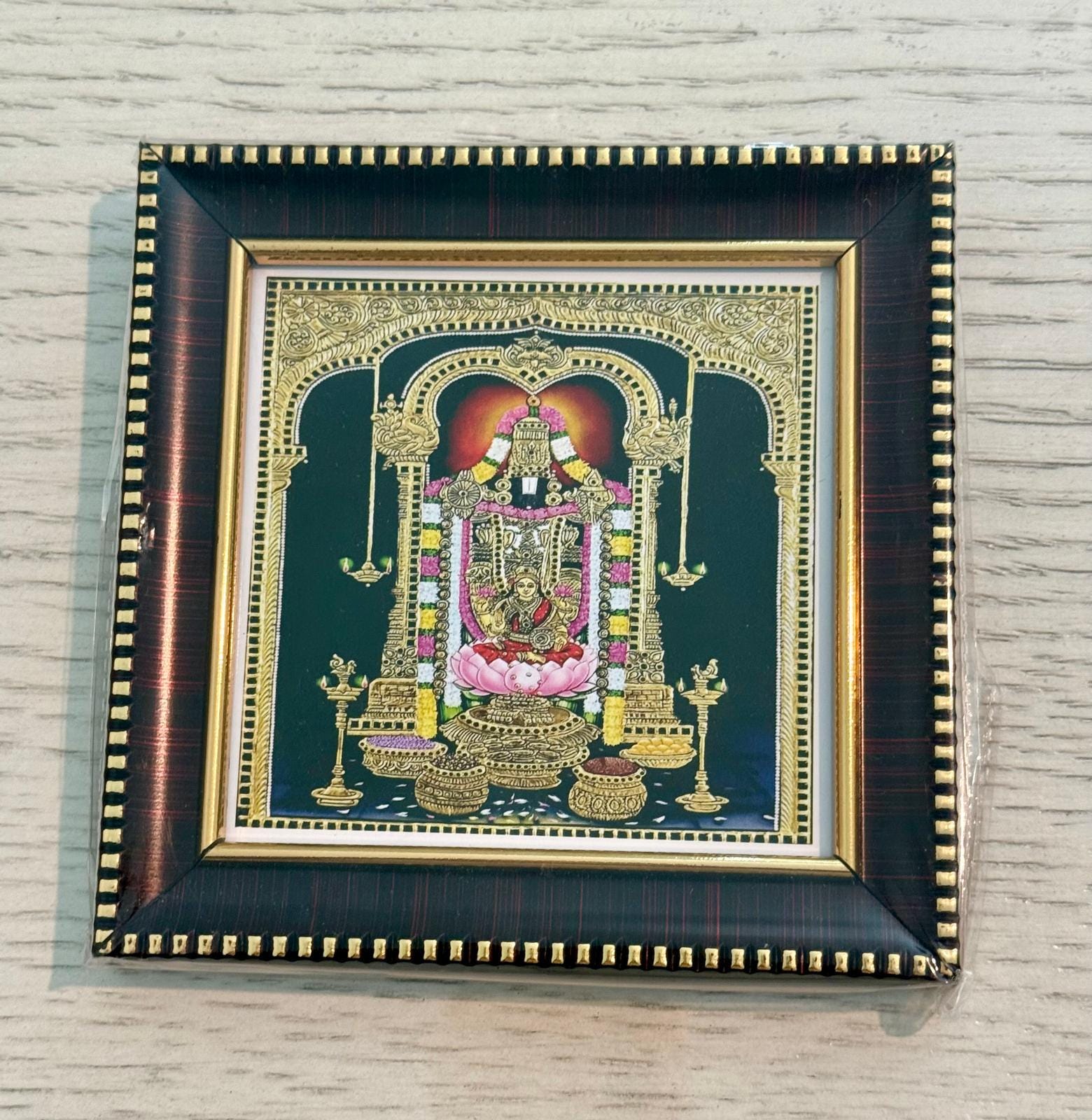 Tanjore Style Hindu God Photo Frame: Small Altar Decor