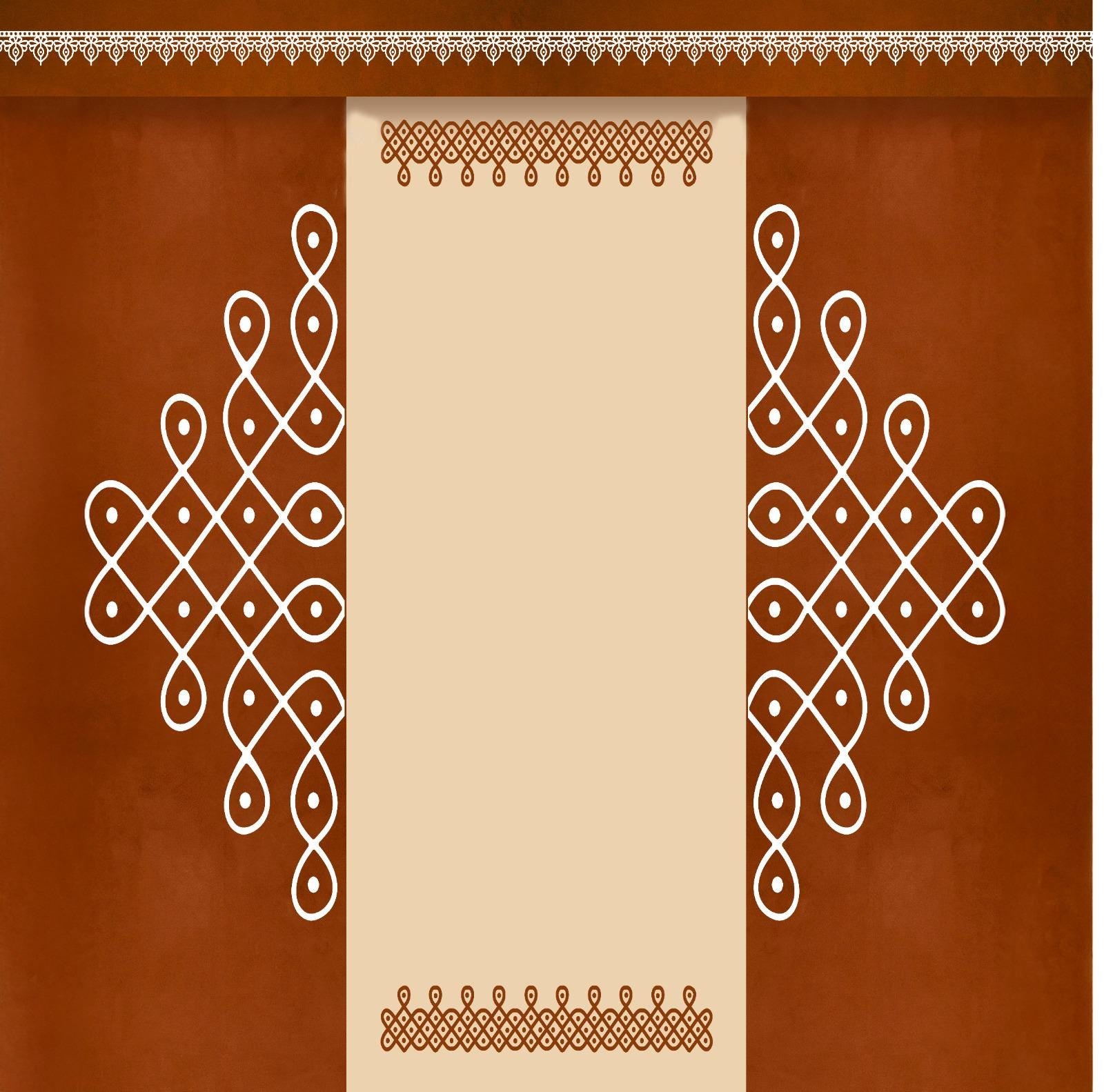 Kolam Backdrop in Terracota for Indian festivals | Housewarming decor | Ganesh Chaturti Decoration | 8ft-10ft| 5FT-8FT | 8ft- 8ft