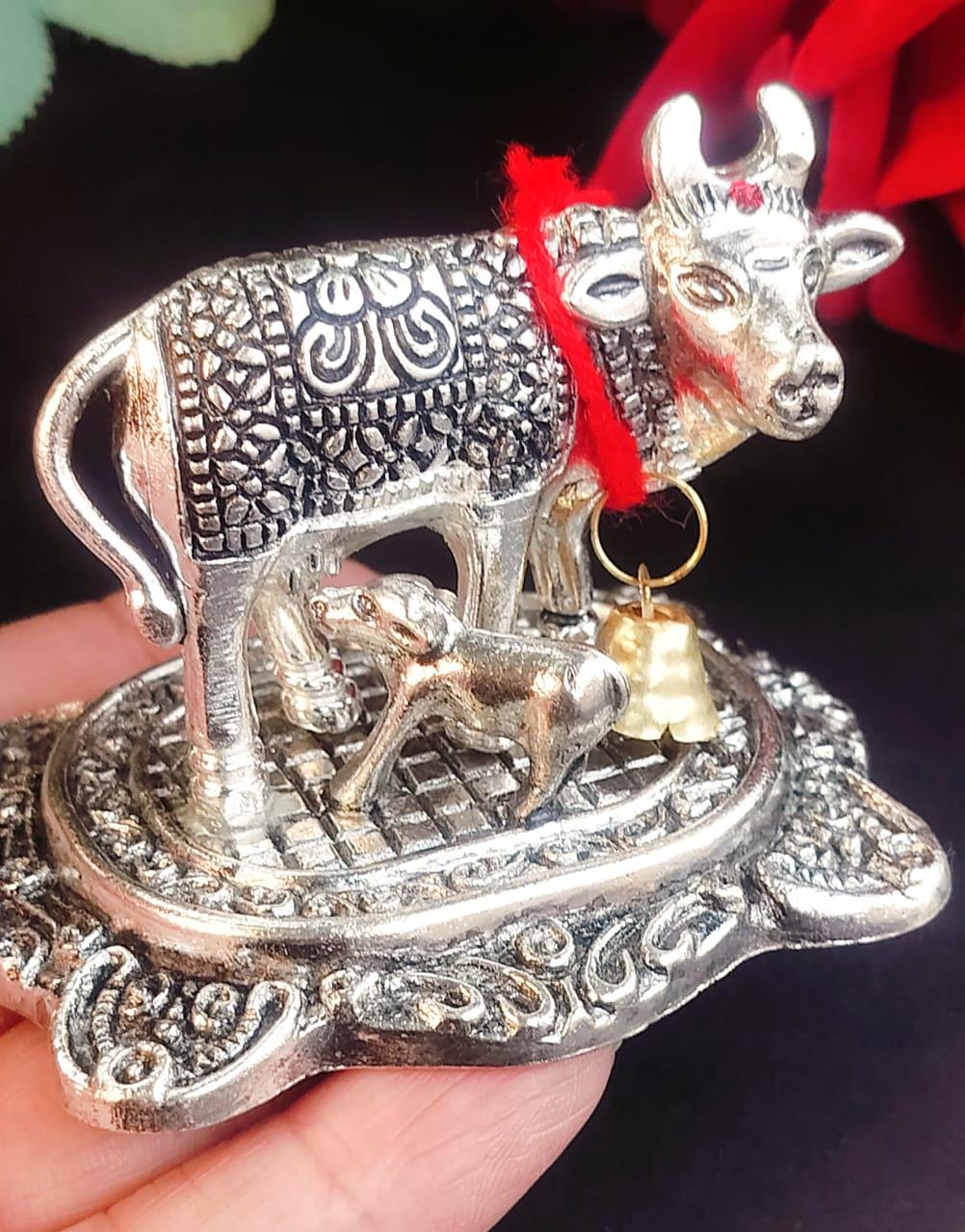 German Silver Khamadhenu for daily Pooja|