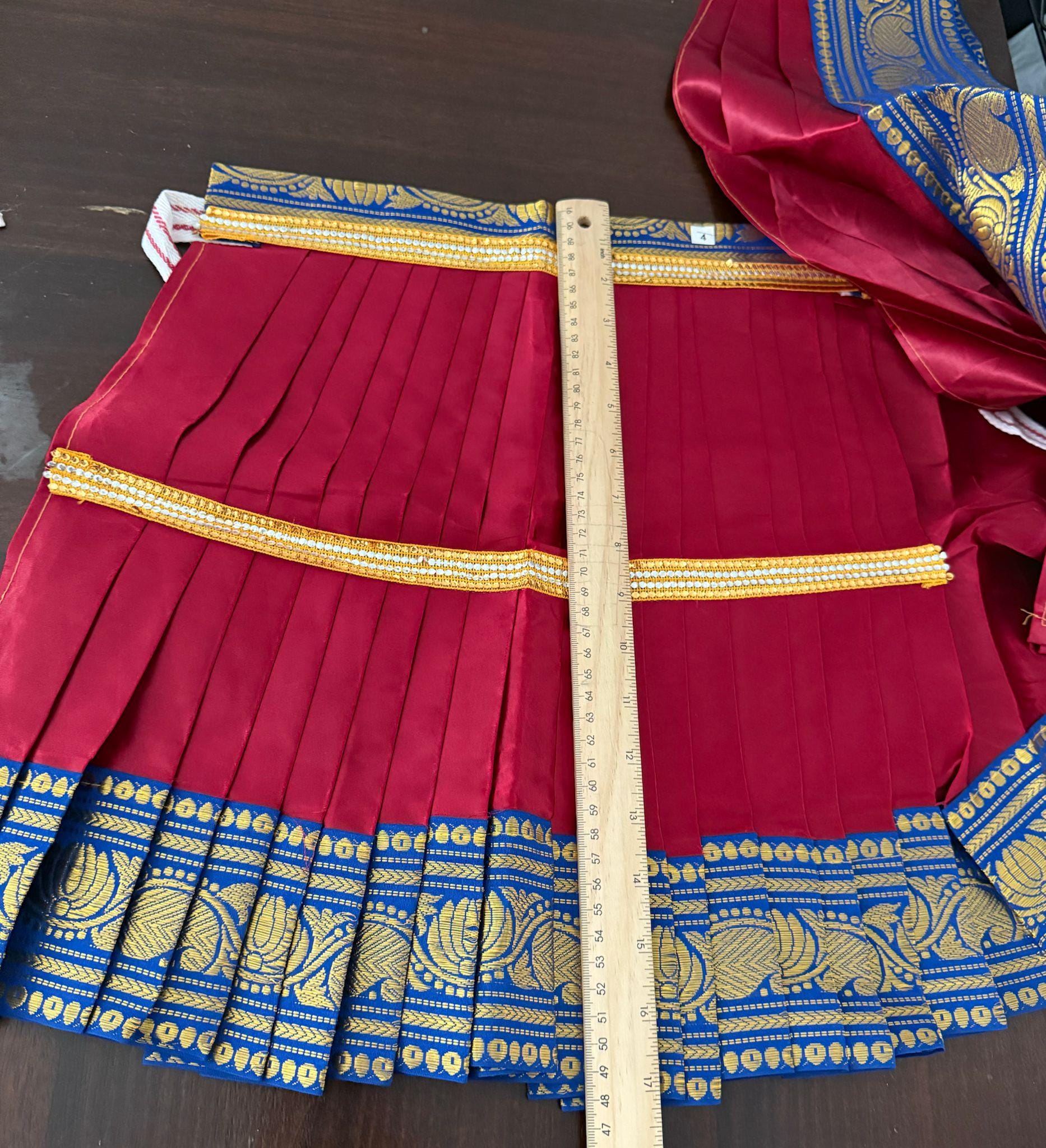 Amman Pavadai | Ammavaru Kalisham Saree | Lehenga Patka/ Cotton/Satin with Jari Border Devi Poshak/ Mata Dress for Deity Decor - 15"