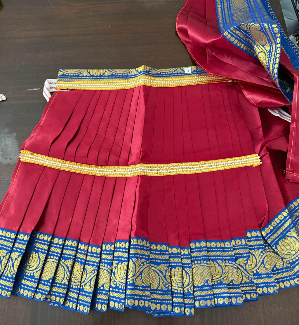 Amman Pavadai | Ammavaru Kalisham Saree | Lehenga Patka/ Cotton/Satin with Jari Border Devi Poshak/ Mata Dress for Deity Decor - 15"