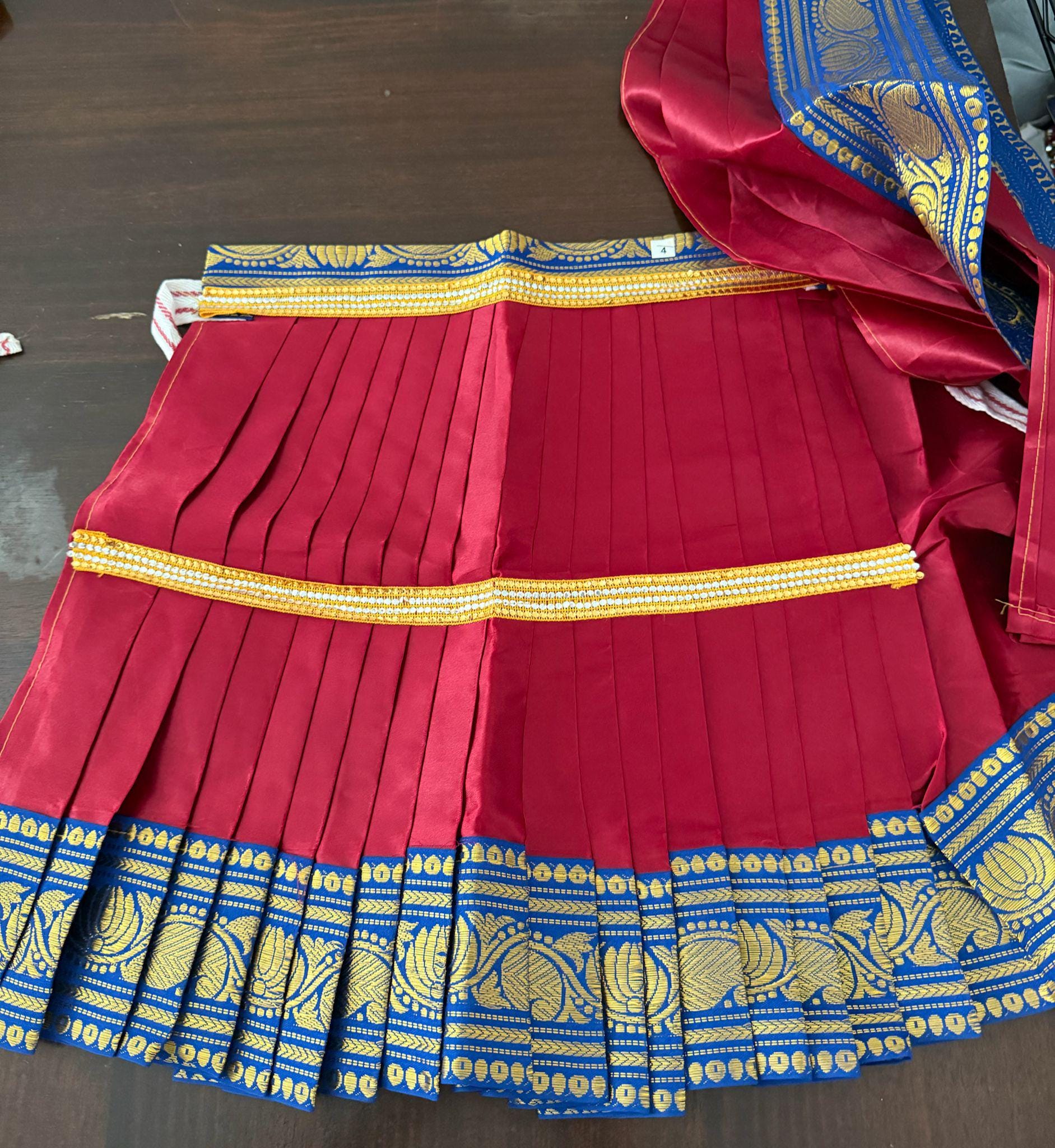 Amman Pavadai | Ammavaru Kalisham Saree | Lehenga Patka/ Cotton/Satin with Jari Border Devi Poshak/ Mata Dress for Deity Decor - 15"