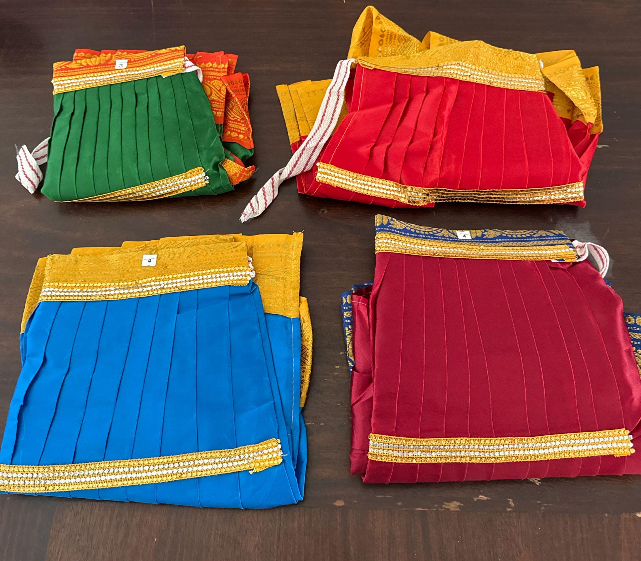Amman Pavadai | Ammavaru Kalisham Saree | Lehenga Patka/ Cotton/Satin with Jari Border Devi Poshak/ Mata Dress for Deity Decor - 15"
