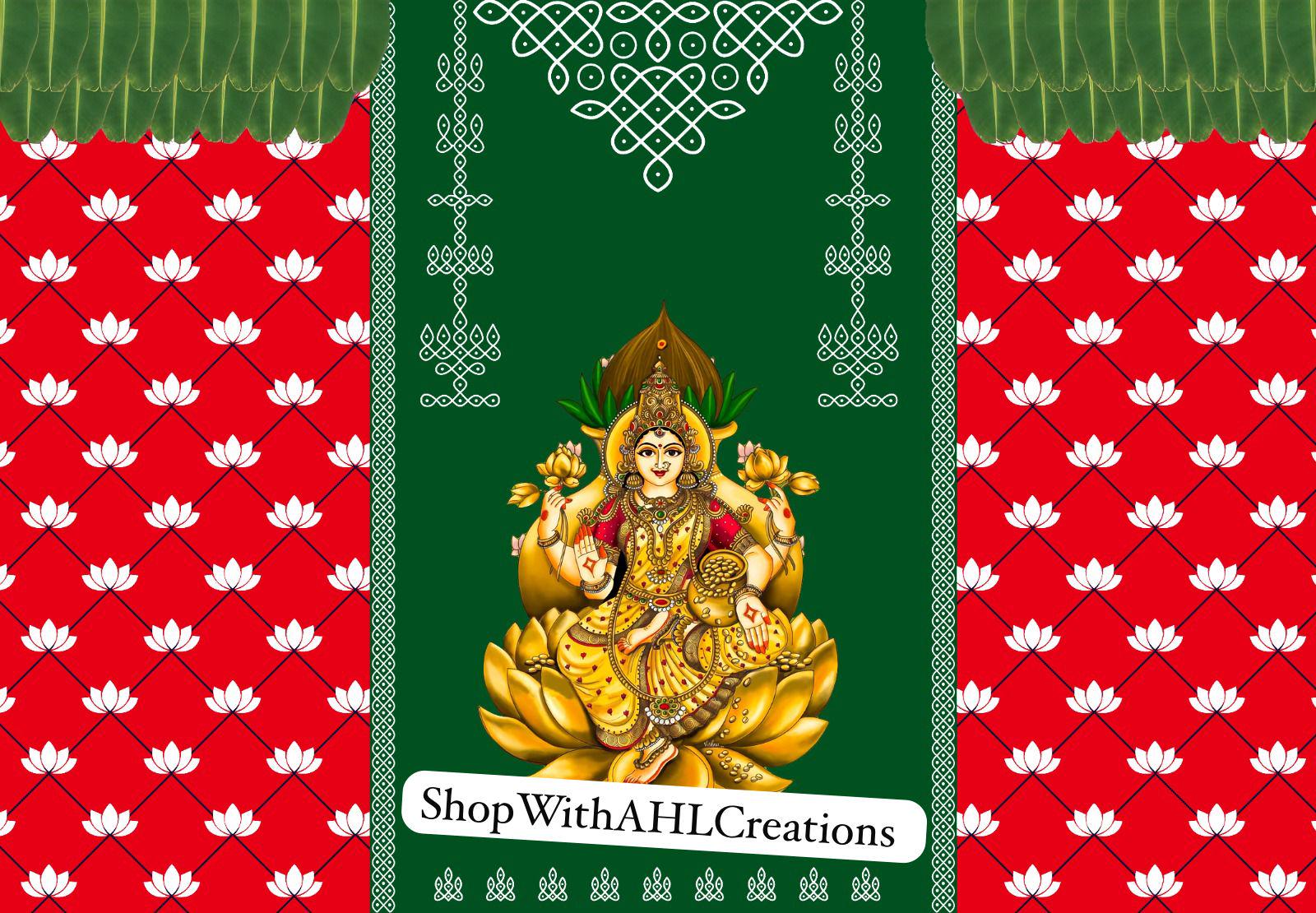 Navaratri Backdrop decor | Varalakshmi Vratham Backdrops | Lakshmi Devi Backdrop for Festival Decor | Sravanamasam decoration