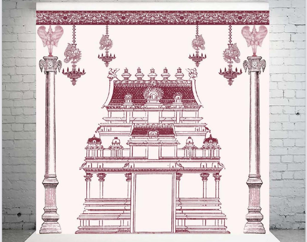 Temple Design Backdrops for Festival Decor | Pichwai Cow Backdrop decor - New| Varalakshmi Vratham backdrops | Ganesh Chaturthi Backdrops