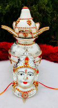 German Silver Lakshmi Face Set: Varalakshmi Pooja Coconut Holder