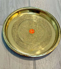 Brass Aarthi Plate in 10" size for Daily Pooja and Festivals | Brass plates for Gifting