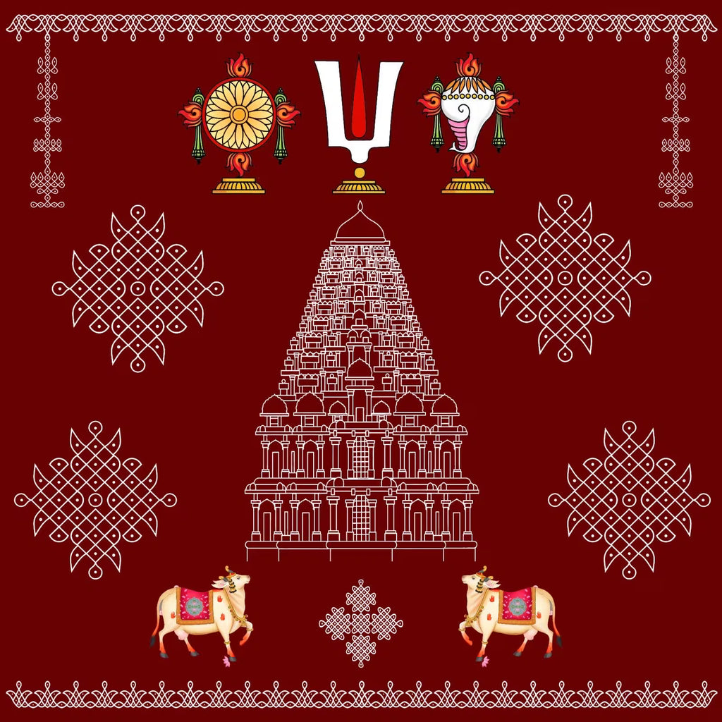 Balaji Namam Backdrop (4FT-8FT) and 8ft - 8FT Cloth for Pooja Decoration,Satyanarayan Pooja, Traditional Background Cloth for Festival.