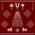 Balaji Namam Backdrop (4FT-8FT) and 8ft - 8FT Cloth for Pooja Decoration,Satyanarayan Pooja, Traditional Background Cloth for Festival.
