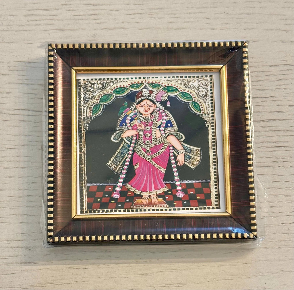 Tanjore Style Hindu God Photo Frame: Small Altar Decor