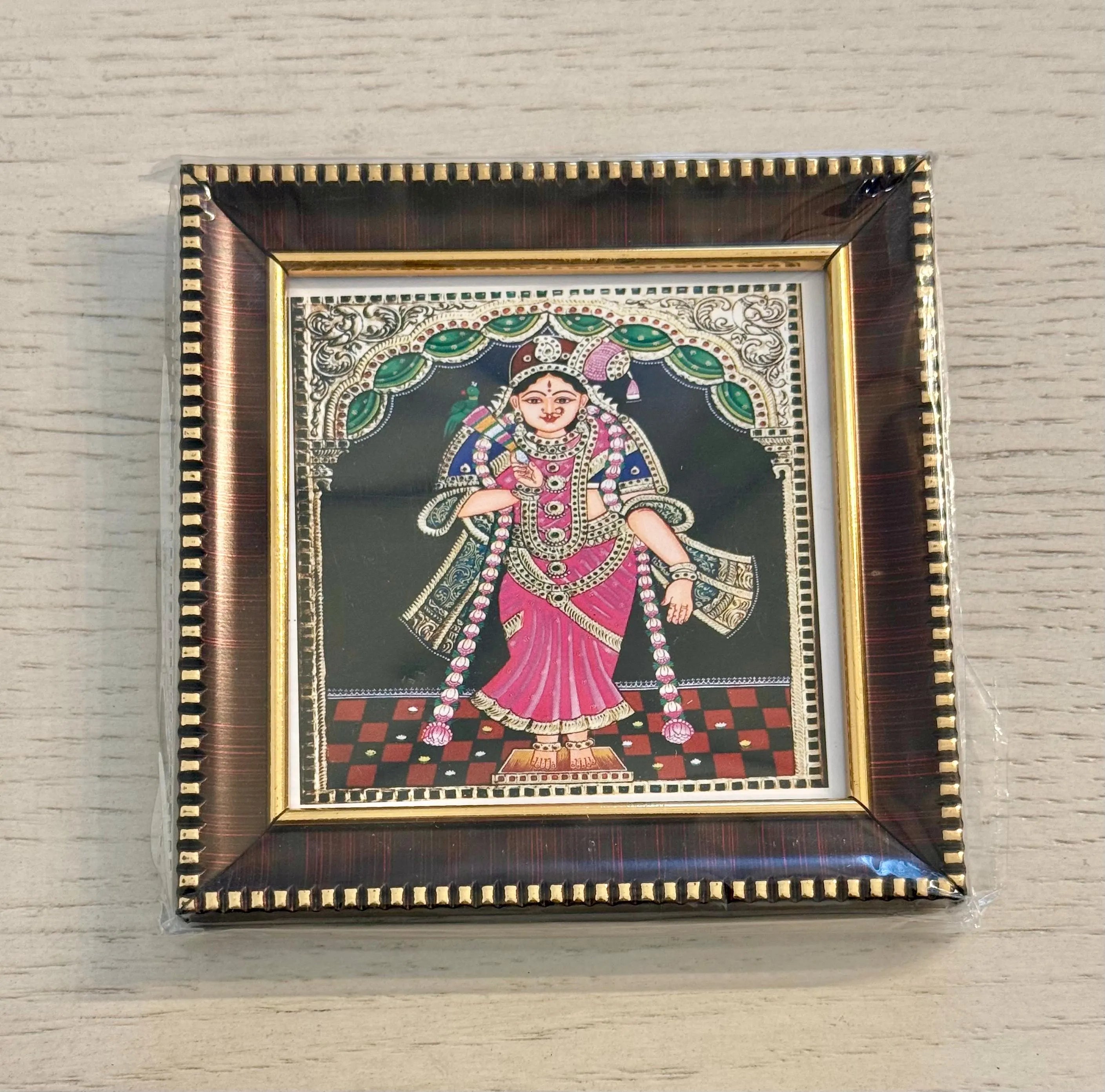 Tanjore Style Hindu God Photo Frame: Small Altar Decor