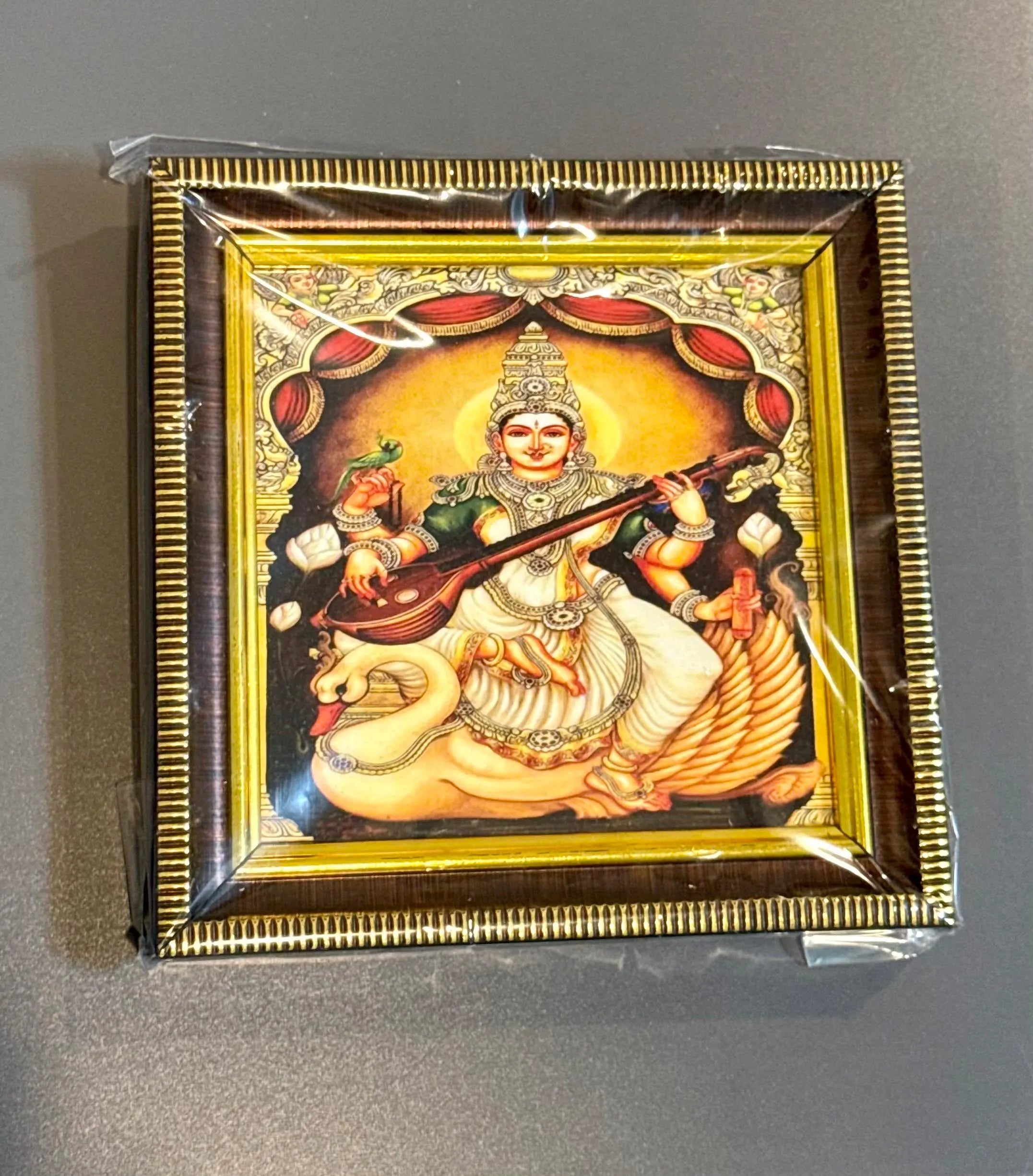 Tanjore Style Hindu God Photo Frame: Small Altar Decor
