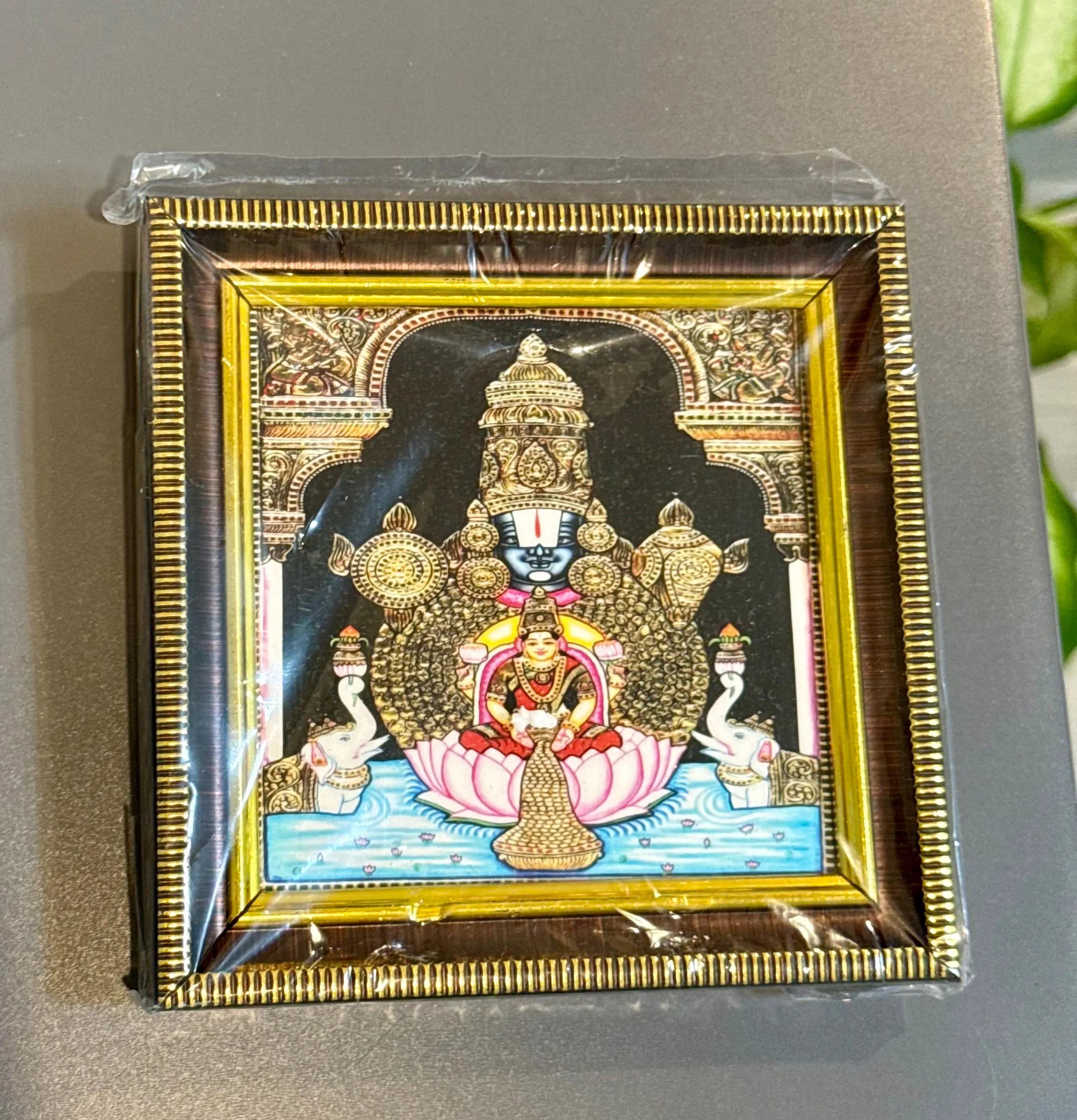 Tanjore Style Hindu God Photo Frame: Small Altar Decor