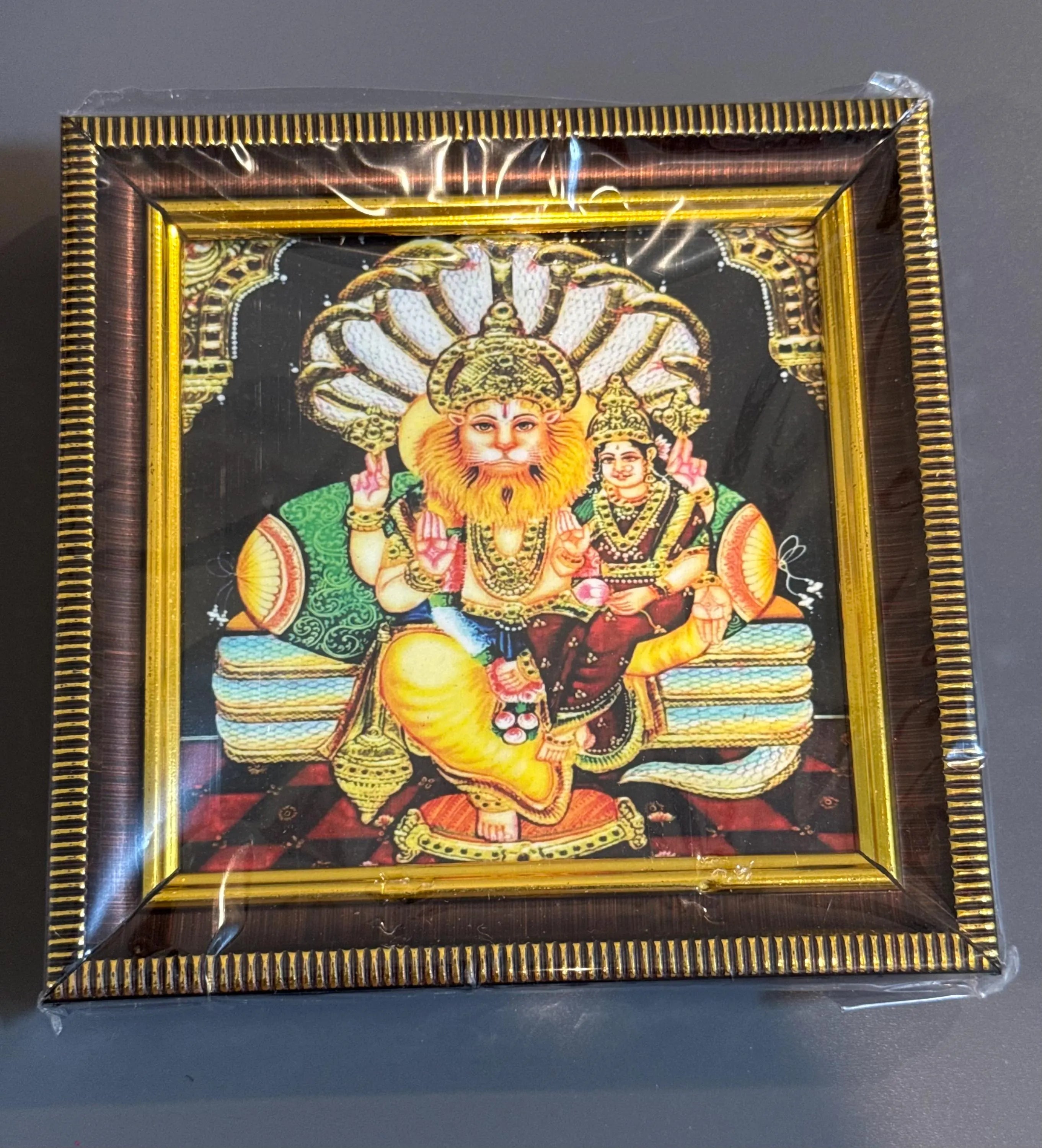 Tanjore Style Hindu God Photo Frame: Small Altar Decor