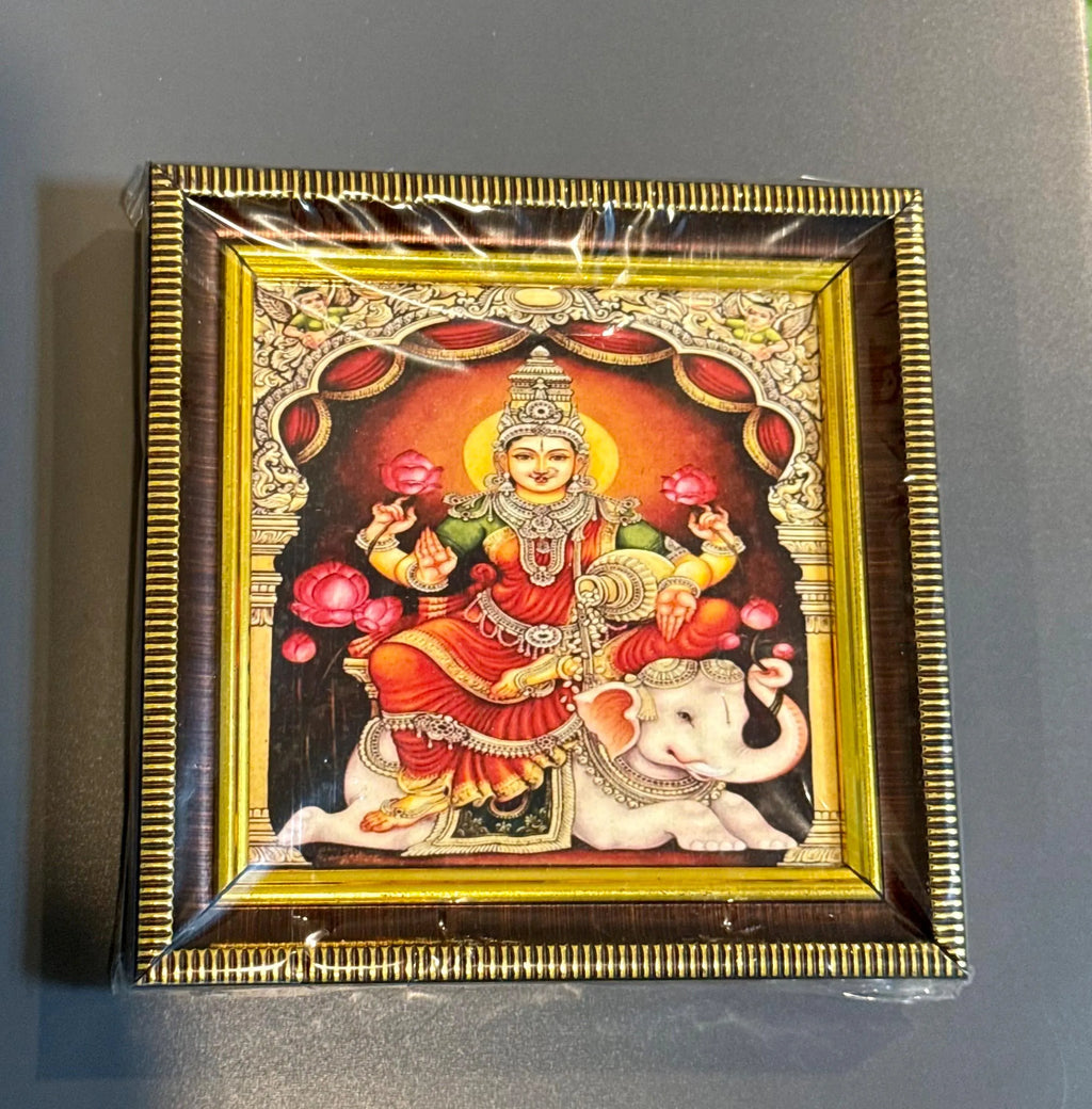 Tanjore Style Hindu God Photo Frame: Small Altar Decor
